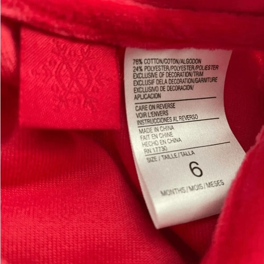 Carters Baby Girls 6M First Christmas Velour Cardigan Striped Leggings Set‎ Red
